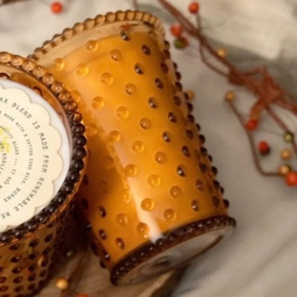 Hobnail Light Brown Glass Vase